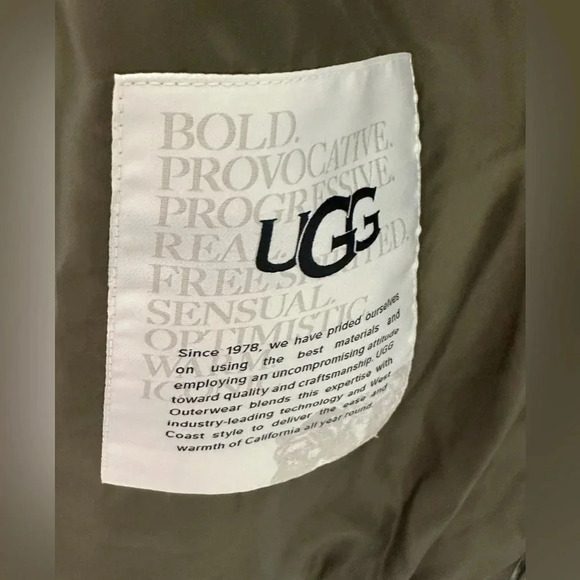 NWT UGG Women's Ronney Cropped Puffer Jacket, Burnt Olive, Size: Small - Picture 9 of 13